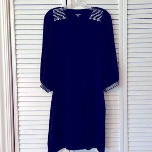 Garnet Hill Black Dress with White Embellishments NWT Size cds